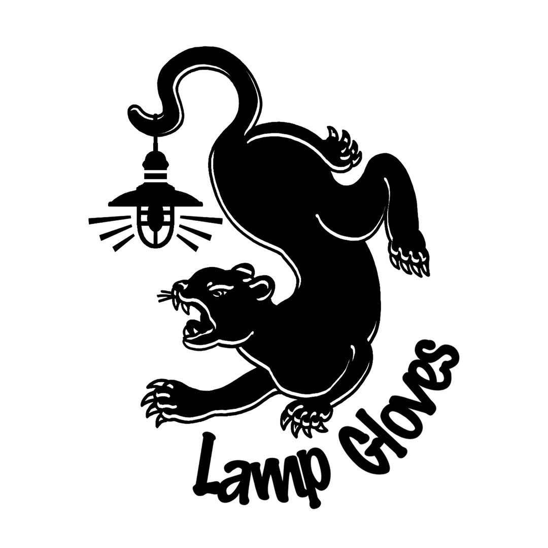 LAMP GLOVES -ORIGINAL STICKER「L」- BLACK LEOPARD